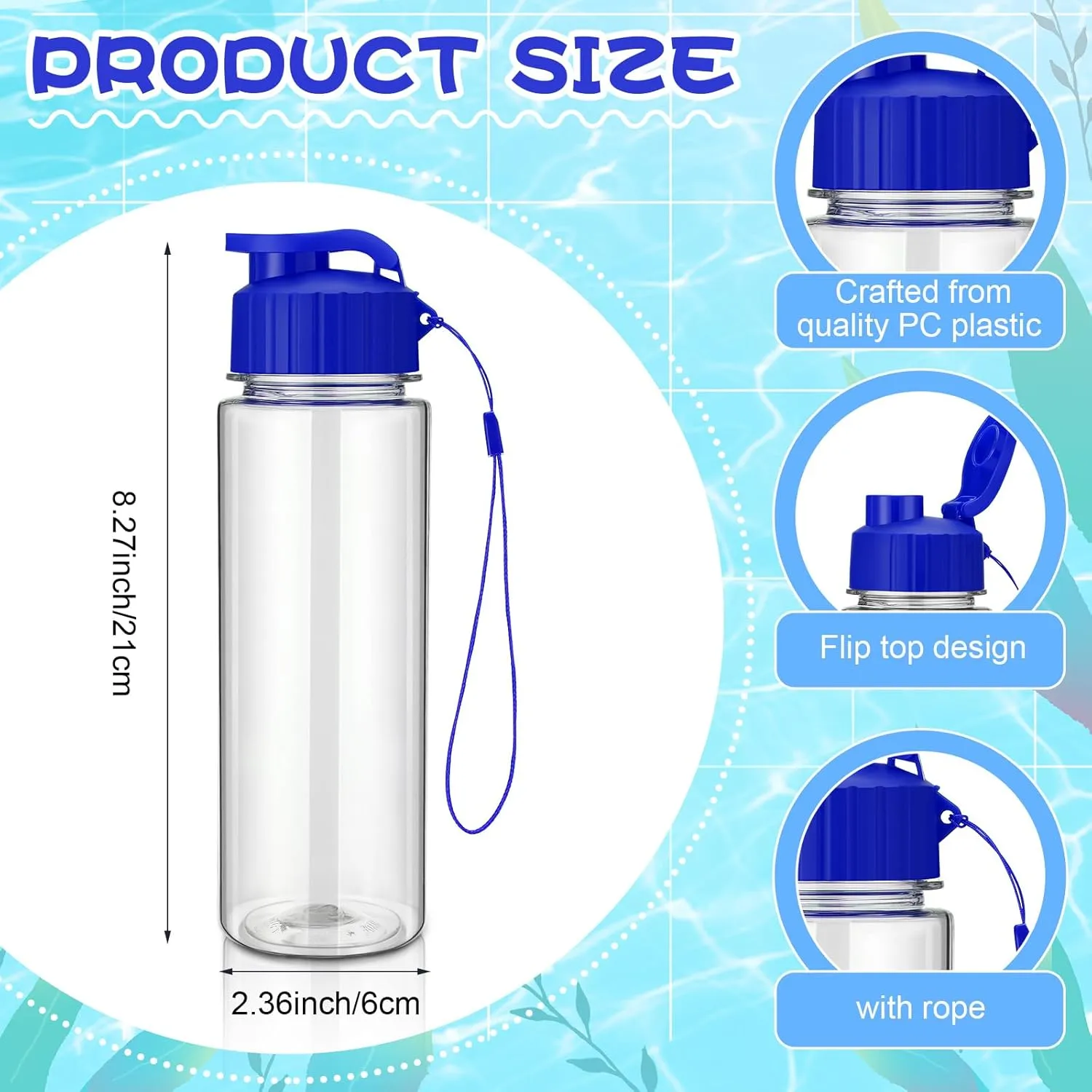 Mifoci 20 Pieces Water Bottle Bulk 17 oz Plastic Water Bottles Bulk Gym Sports Adults Reusable Large Bottles with Leak Proof Flip Top for Party Outdoor(Pastel Colors)