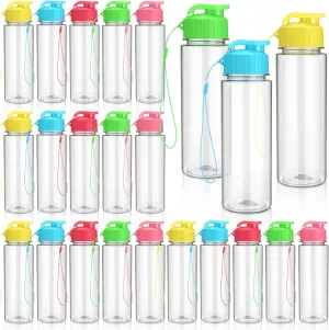 Mifoci 20 Pieces Water Bottle Bulk 17 oz Plastic Water Bottles Bulk Gym Sports Adults Reusable Large Bottles with Leak Proof Flip Top for Party Outdoor(Stylish Colors)