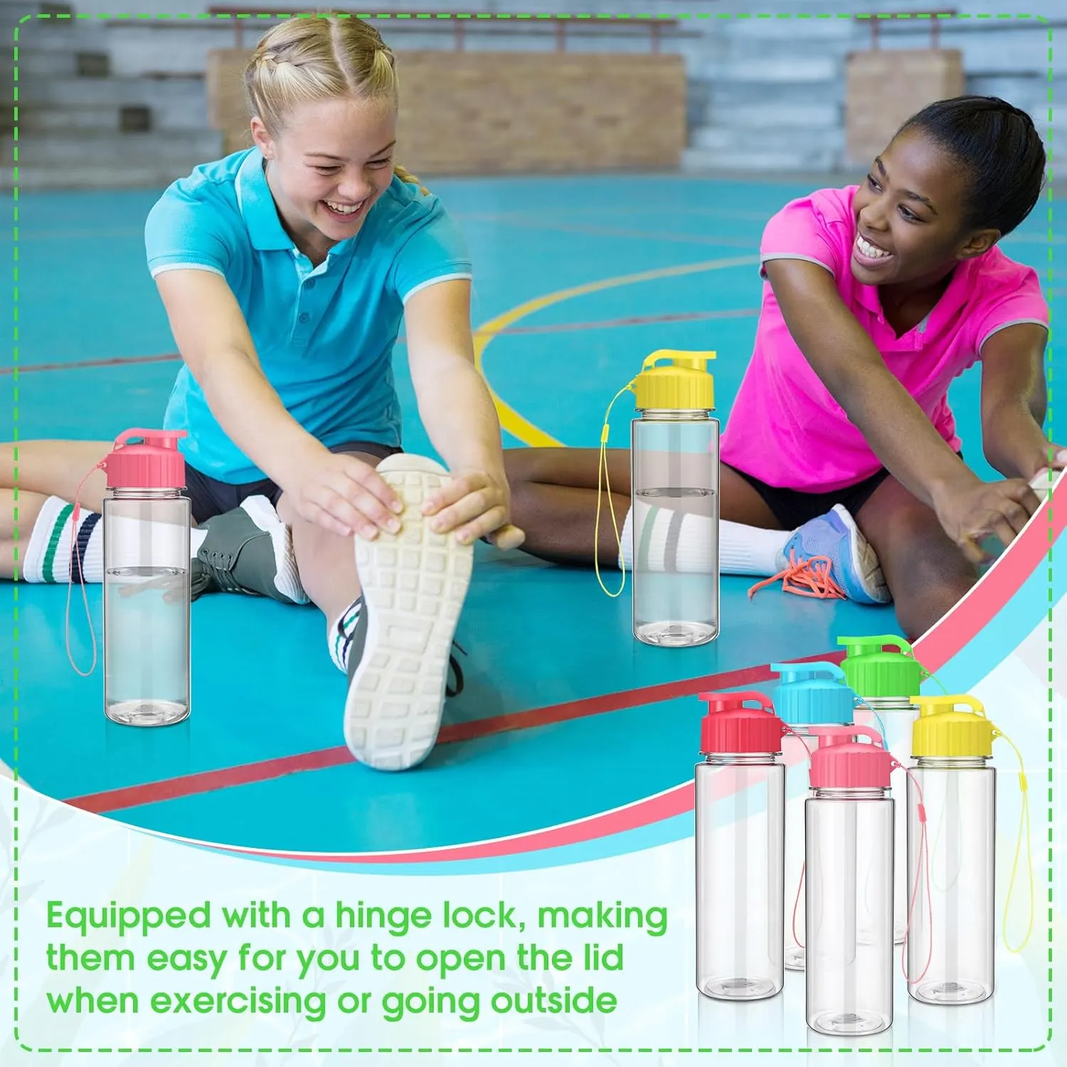 Mifoci 20 Pieces Water Bottle Bulk 17 oz Plastic Water Bottles Bulk Gym Sports Adults Reusable Large Bottles with Leak Proof Flip Top for Party Outdoor(Stylish Colors)