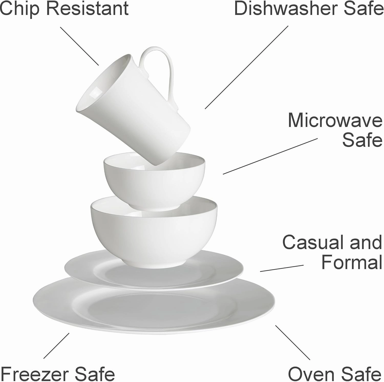 Mikasa Ciara 16-Piece Bone China Dinnerware Set, Service for 4-5151631