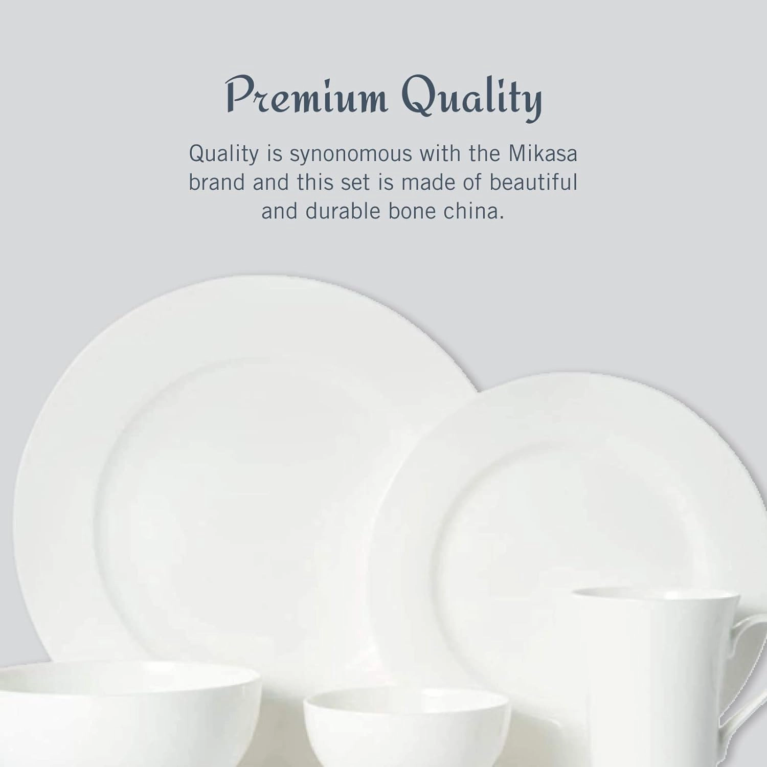 Mikasa Delray 40-Piece White Dinnerware Set, Service for 8, Dining Set