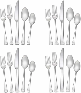 Mikasa, Lucia Flatware Service for 4, 20 Piece Set, 18/10 Stainless Steel Silverware Set