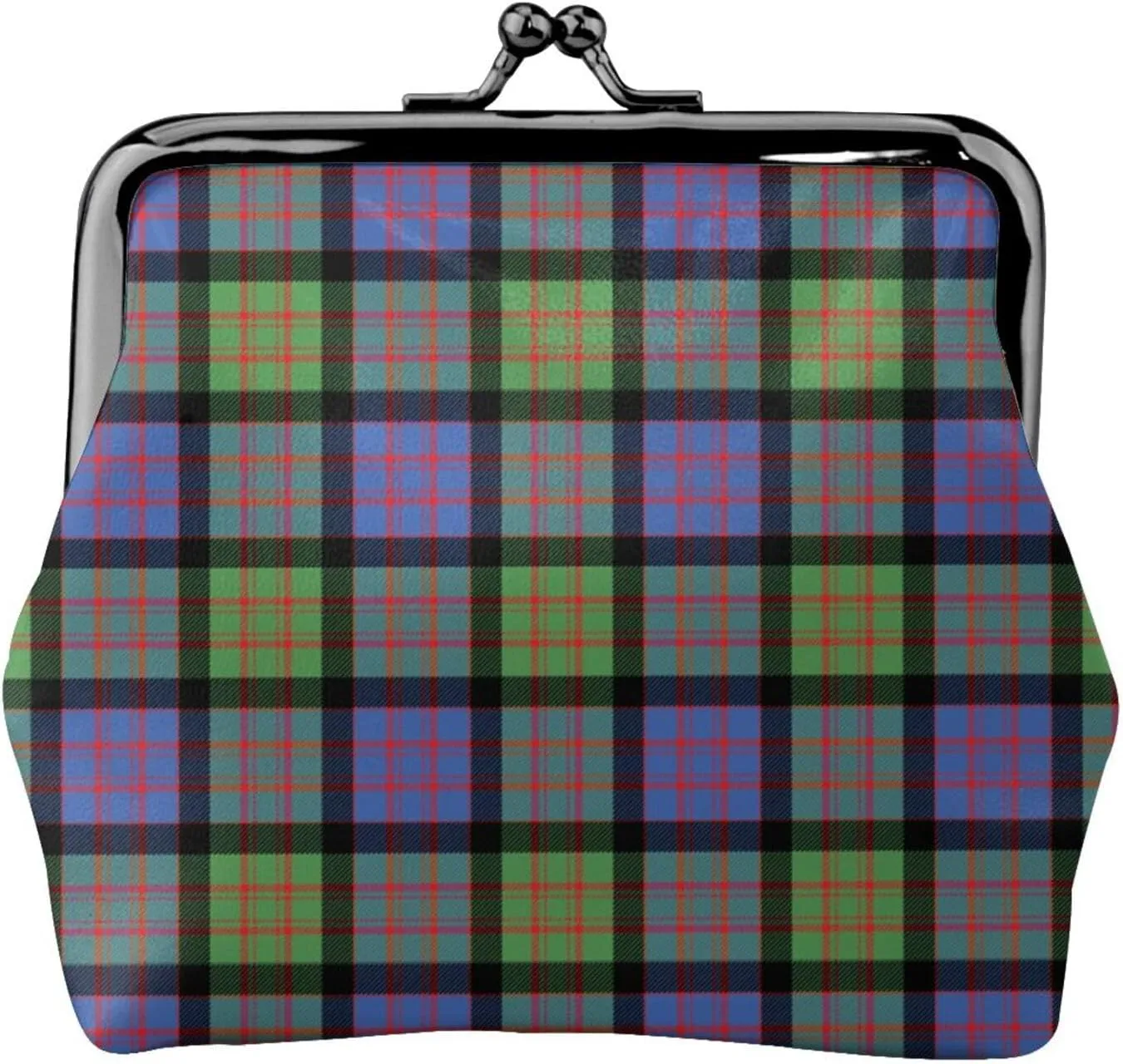 Mini PU Leather Change Purse MacDonald Ancient Tartan Coin Purses Wallet with Clasp Pouch