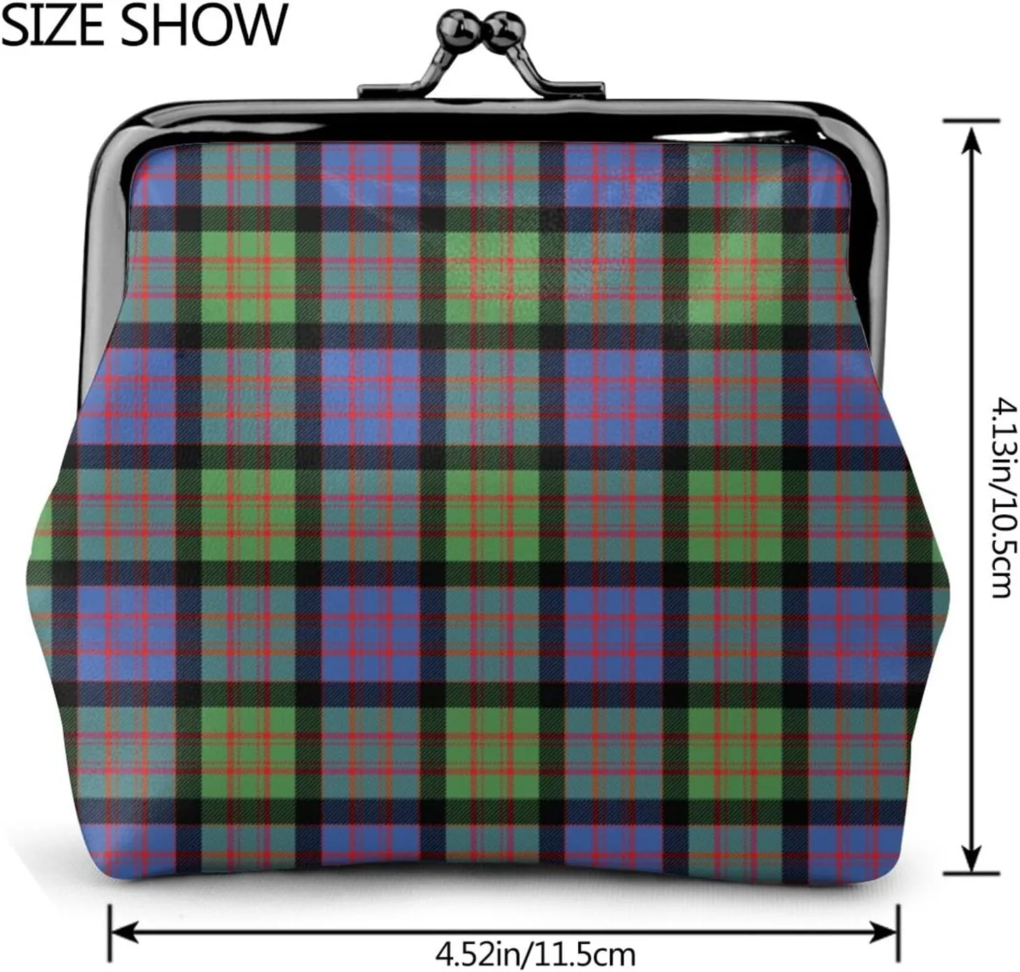 Mini PU Leather Change Purse MacDonald Ancient Tartan Coin Purses Wallet with Clasp Pouch