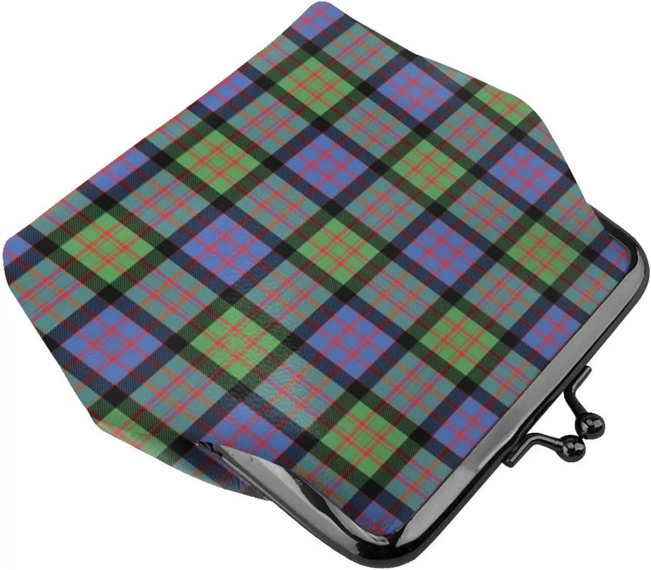 Mini PU Leather Change Purse MacDonald Ancient Tartan Coin Purses Wallet with Clasp Pouch
