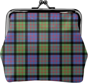 Mini PU Leather Change Purse MacDonald Ancient Tartan Coin Purses Wallet with Clasp Pouch