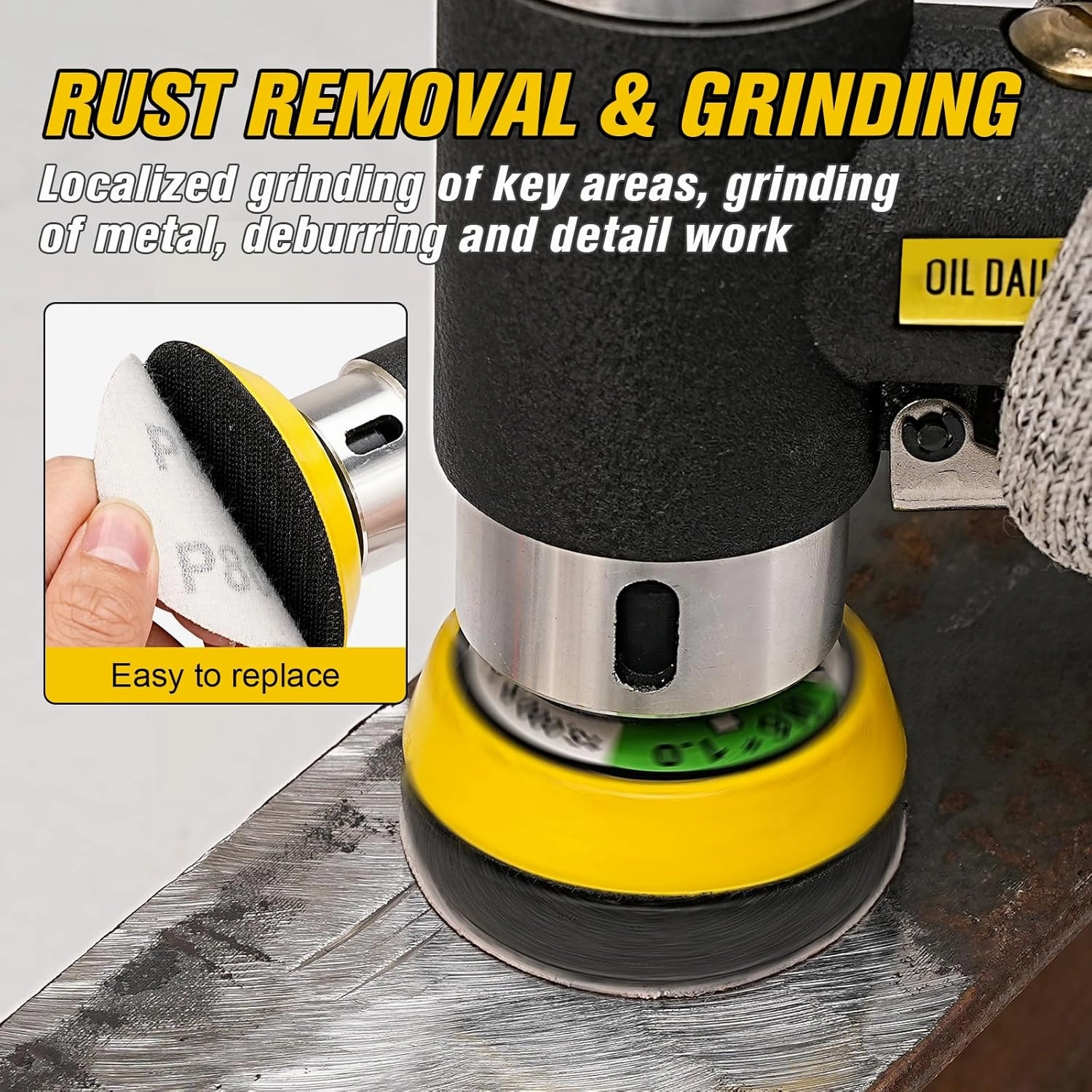 Mini Air Sander 1/2/3 Inch Pneumatic Small Orbital Sander for Auto Body Work, Mini Polisher with 45PCS Sanding Discs   3PCS Backing Pads