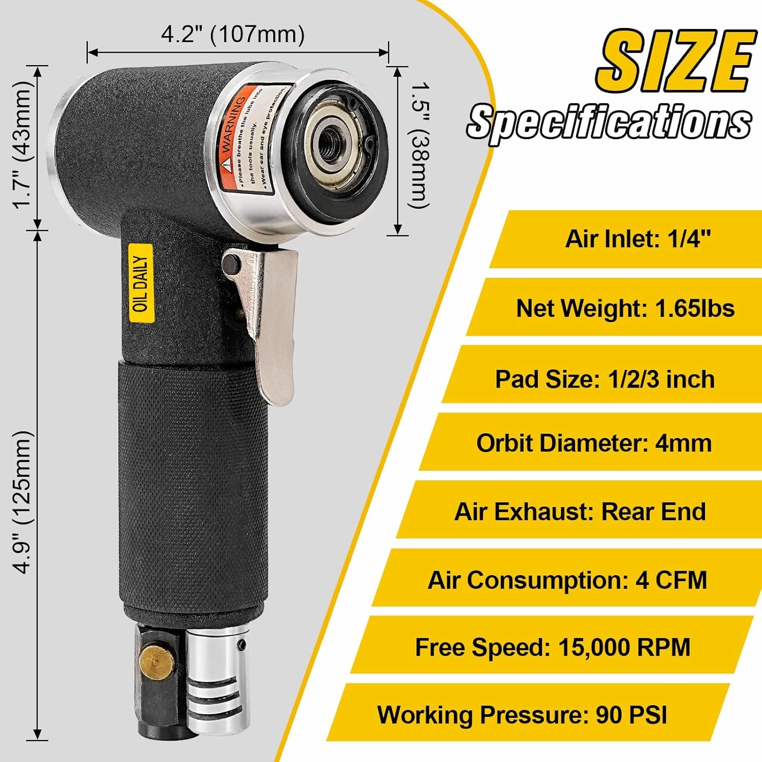Mini Air Sander 1/2/3 Inch Pneumatic Small Orbital Sander for Auto Body Work, Mini Polisher with 45PCS Sanding Discs   3PCS Backing Pads