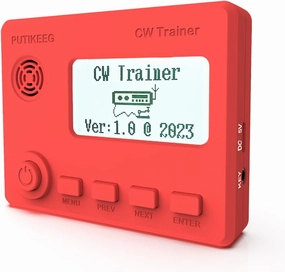 Mini CW Trainer Morse Code Trainer with Display, Moore Simo Wales Code Shortwave Radio Telegraph Key Car Key Learning CW Radio for Telegraph Practice with Charging Cable（Red