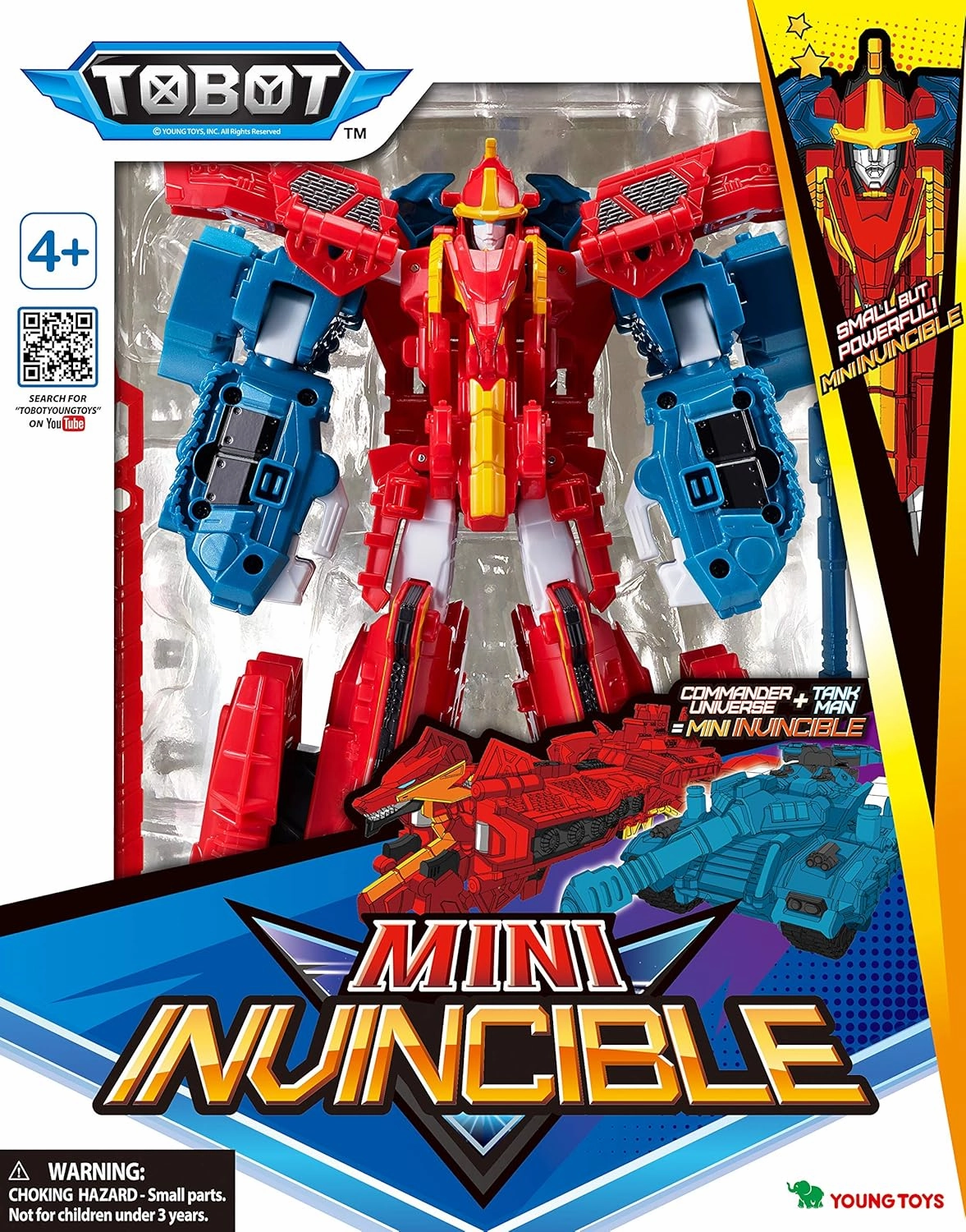 Mini Tobot Youngtoys Car Transforming Collectible Car to Robot Animation Character (Mini Tobot GD Invincible)