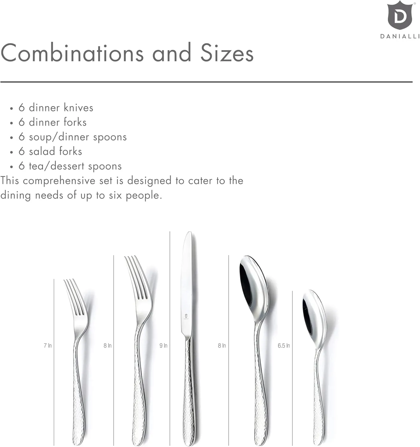 Modern Fidenza Hammered Silverware Set - 18/10 Stainless Steel Flatware Set for Elegant Dining - Dishwasher Safe Cutlery Set (30-Piece)