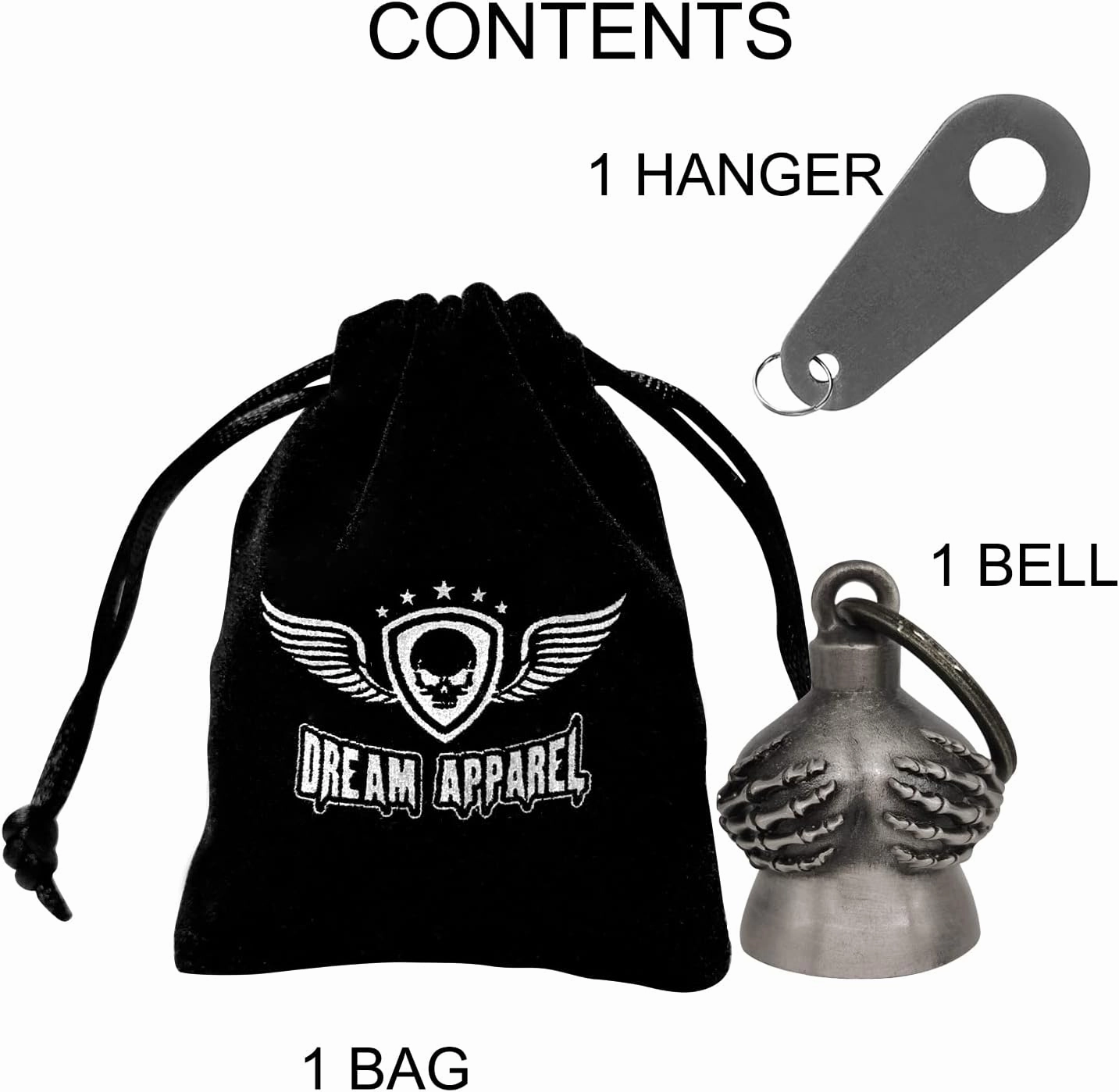 Motorcycle Bell with Hanger for Biker, Good Luck Biker Bells & Motorcycle Accessories, Keychain Luck Bell
