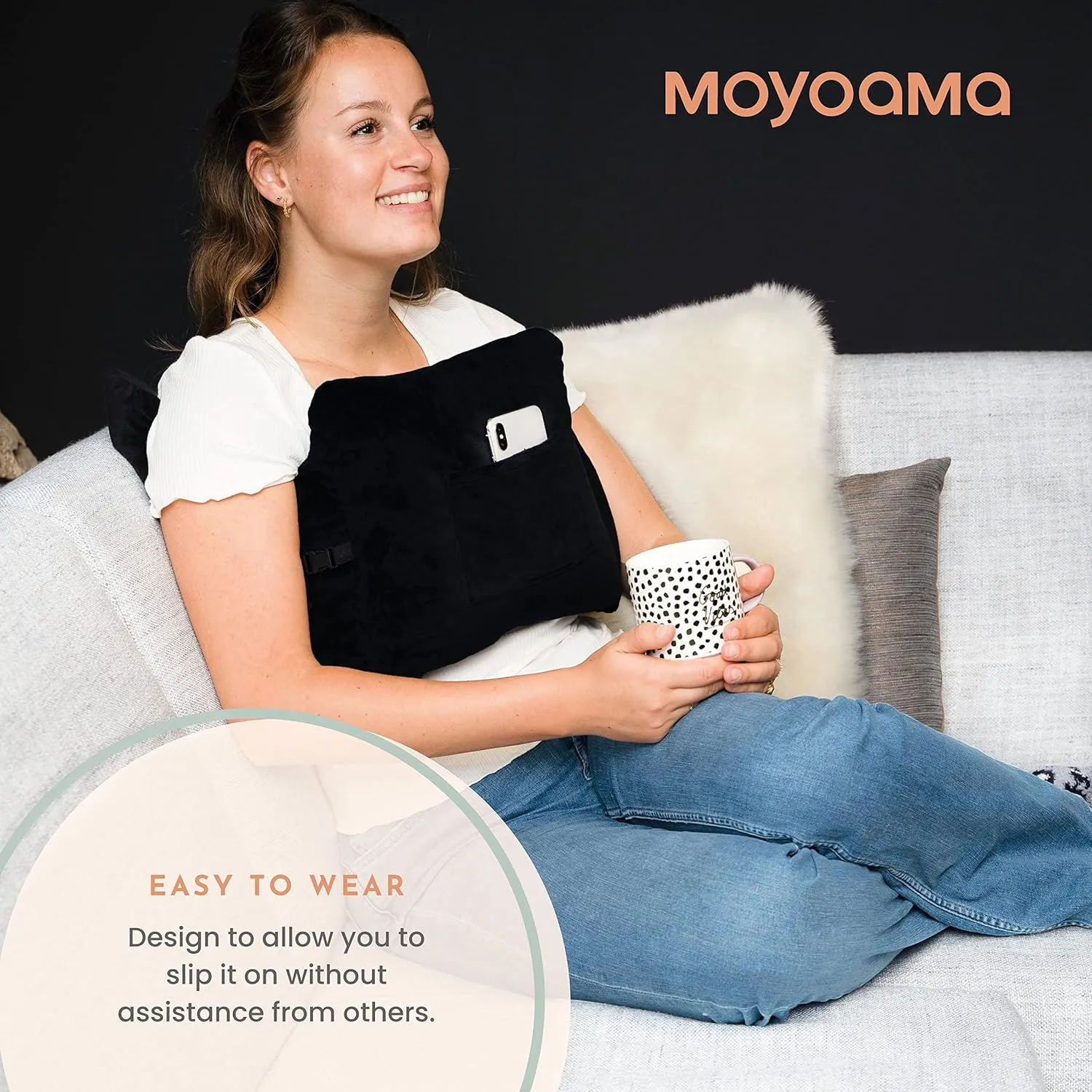 MOYOAMA Post Mastectomy Pillow - Recovery After Breast Cancer Surgery, Breast Augmentation - Lightweight Post Surgery Pillow with 4 Built-in Pockets to Support Healing - Breast Cancer Gifts for Women