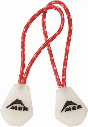 MSR Night Glow Zipper Pulls, 2-Pack , Red/White