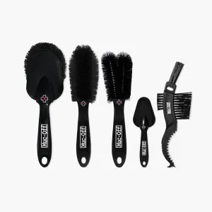 Muc-Off 206 5 Piece Premium Brush Kit - Includes 5 Bike Cleaning Brushes With Durable Nylon Bristles And Ergonomic Rubberised Handles To Minimise Impact