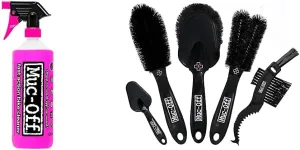Muc-Off Nano Tech Bike Cleaner 206 5 Piece Premium Brush Kit - Includes 5 Bike Cleaning Brushes With Durable Nylon Bristles And Ergonomic Rubberised Handles To Minimise Impact