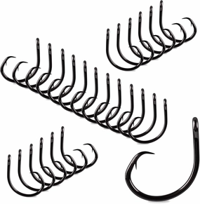 Mustad Demon Perfect Inline Circle Hook 39950NP, 3X Strong Fishing Hooks, Wide Gap Circle Hook Packs for Saltwater & Freshwater Fishing, Original Design Big Hooks, Black Nickel - Size 8/0-25 Packs