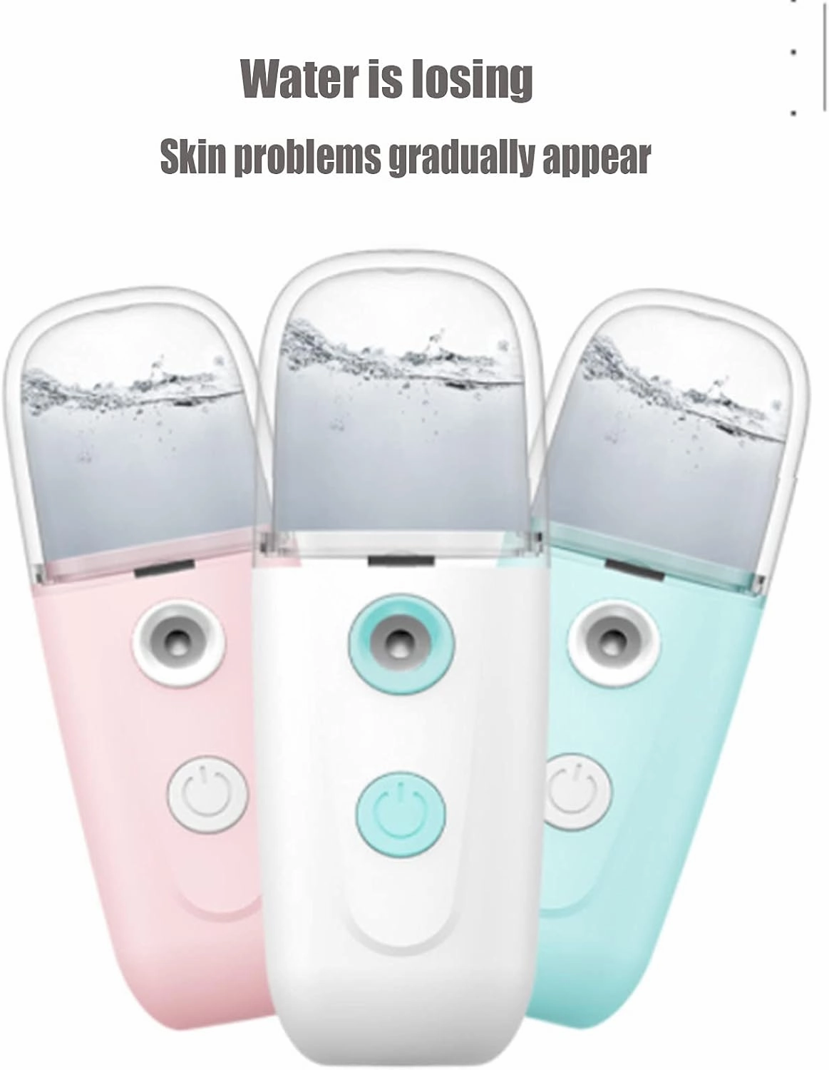 Nano Facial Spray Water Replenishing Sprayer Facial Steamer Handheld Sprayer Facial Moisturizing USB Rechargeable Facial Humidifier(Color:Pink)