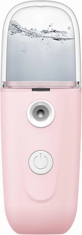 Nano Facial Spray Water Replenishing Sprayer Facial Steamer Handheld Sprayer Facial Moisturizing USB Rechargeable Facial Humidifier(Color:Pink)