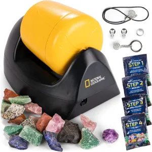 NATIONAL GEOGRAPHIC Starter Rock Tumbling Kit - Durable Leak-Proof Polisher for Kids Complete Geology Hobby Science Kit, Rocks and Crystals Kids, A Great STEM Activity