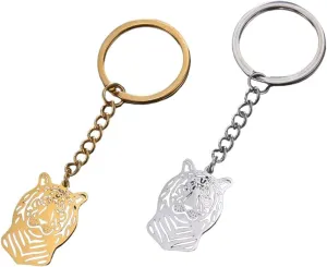New 2026 Arrive Unisex Stainless Steel Cute Tiger Keychain Domineering Animal Keyring For Women Handbag Accessorie Simple Punk Jewelry Gifts Decoration Luxury Accessories Trendy For Women And Men