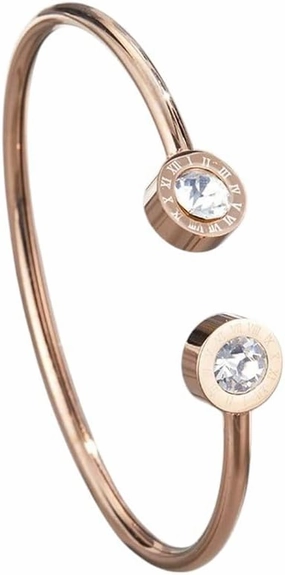 New 2025 Unisex Original Design Stainless Steel Gold-Plated Bracelet Roman Numerals Simple Zircon Ladies Gift Decoration Jewelry Luxury With For You Accessories Trendy Creative Best For Women And Men