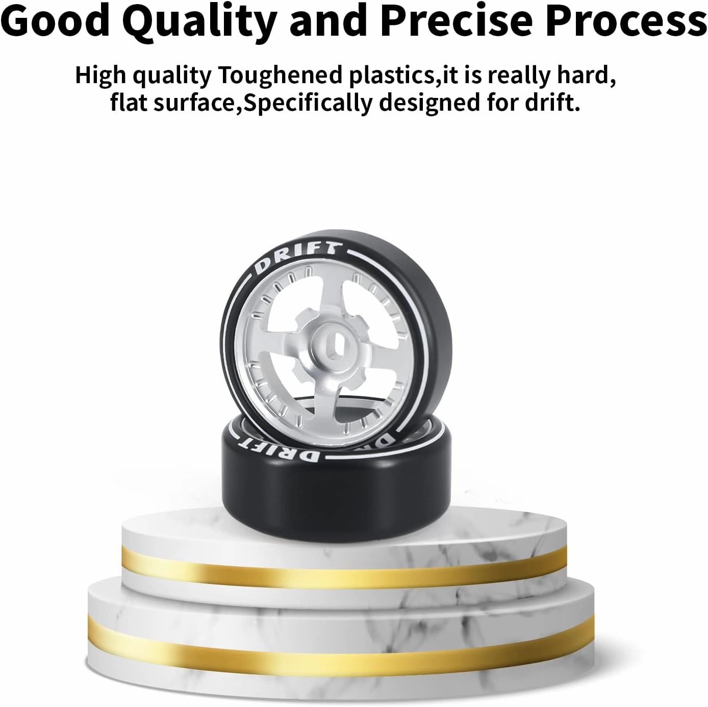 New 4 Pcs Rc Car Drift Wheels with Logo Tires for 1/28 Wltoys K969 K989 K929, [2N 2W] 4 Spoke Durable Aluminum Alloy Rc Drift Car Tires for 1/24 1/28 Mini-Q HGD1 HGV1 Upgrade Parts (Silver)