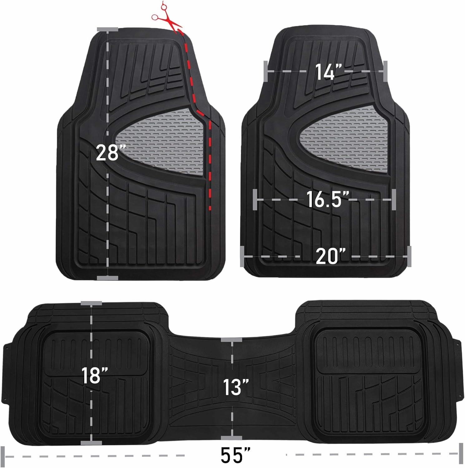 New Title: FH Group Car Floor Mats - Heavy-Duty Rubber Floor Mats for Cars, Universal Fit Full Set, Trimmable Automotive Floor Mats, Climaproof Floor Mats for Most Sedan, SUV, Truck Floor Mats Pink
