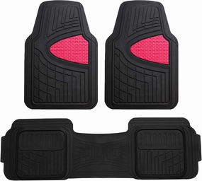 New Title: FH Group Car Floor Mats - Heavy-Duty Rubber Floor Mats for Cars, Universal Fit Full Set, Trimmable Automotive Floor Mats, Climaproof Floor Mats for Most Sedan, SUV, Truck Floor Mats Pink