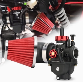 NIBBI PE24 Carburetor with 48mm Air Filters Kit,Upgrade Dirt Bike Performance,Compatible with 125cc-150cc for Apollo,TaoTao, Lifan, Honda, SSR, Pit Dirt Bike Motorcycles