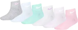 Nike Little Girls Lightweight Ankle Socks 6 Pack (W(UN0357-P6I)/P, 5-7)