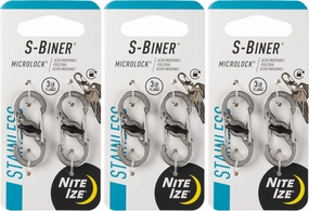 Nite Ize Microlock S-Biner Locking Stainless Steel Carded