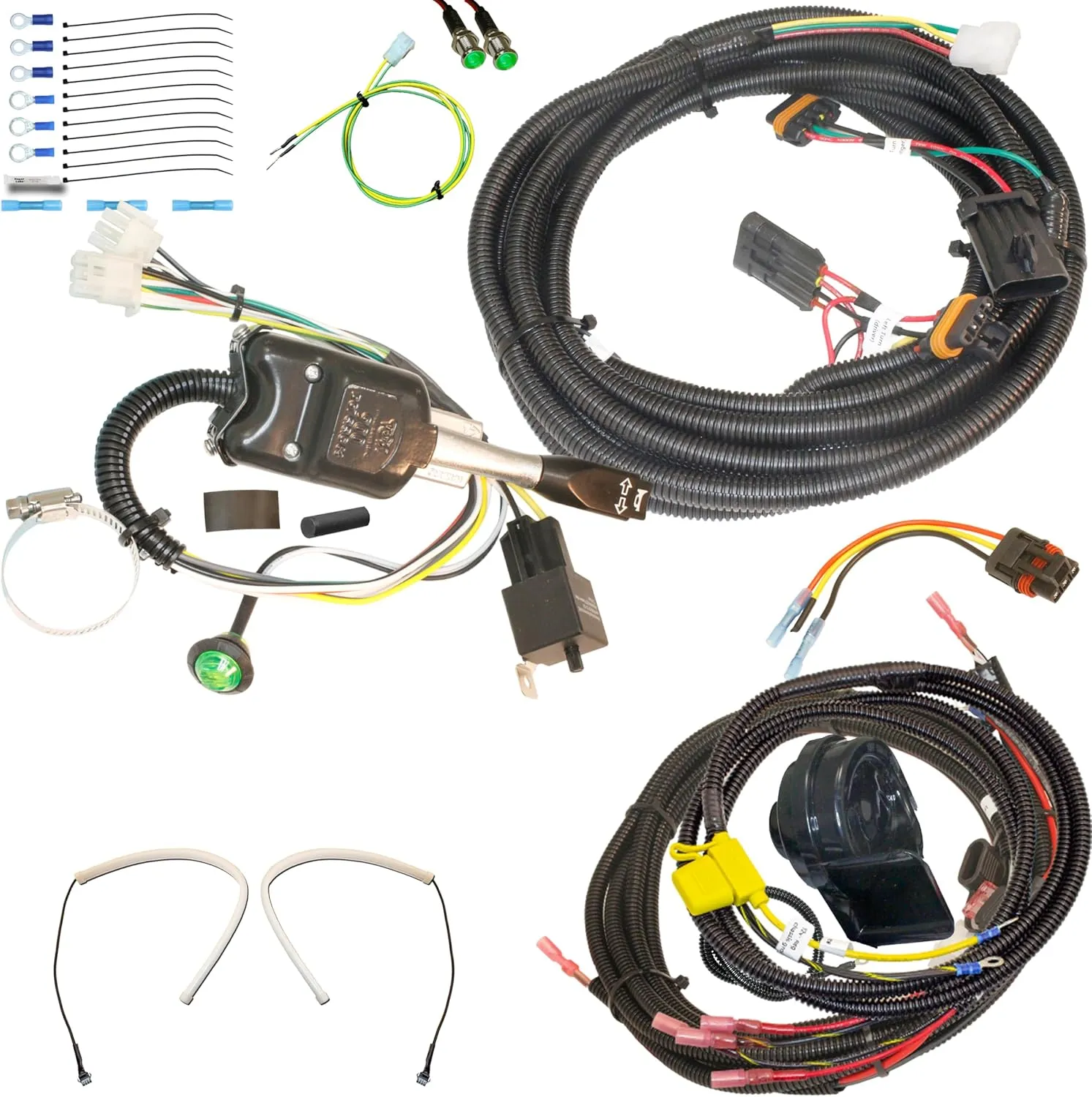 No Hole Plug And Play Turn Signal Kit For 2018  Polaris Ranger 1000, With Front LED Sequential Tube Lights (With Horn, Lever Switch)