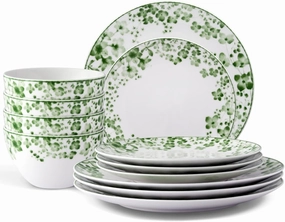Noritake Bloomington Road Green12-Piece Dinnerware Set, Service for 4
