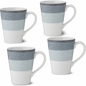 Noritake Colorscapes Layers Ash Set of 4 Mugs, 12 oz.