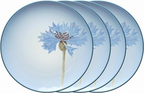 Noritake Colorwave Blue Set of 4 Floral Accent Plates, 8.25"