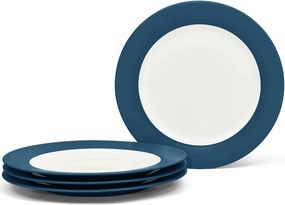 Noritake Colorwave Blue Set of 4 Rim Dinner Plates, 11"