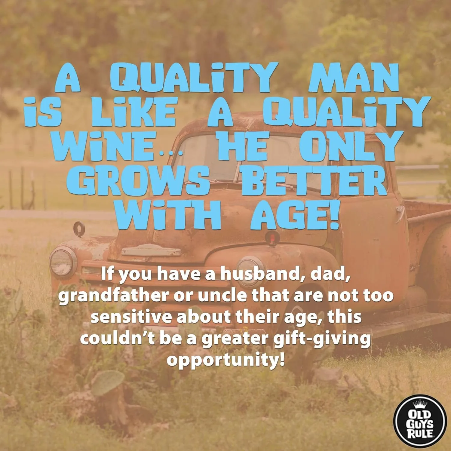 OLD GUYS RULE Men's Graphic T-Shirt, Iron and Octane - Father's Day, Birthday Gift - Novelty Tee for Classic Car Truck Lovers