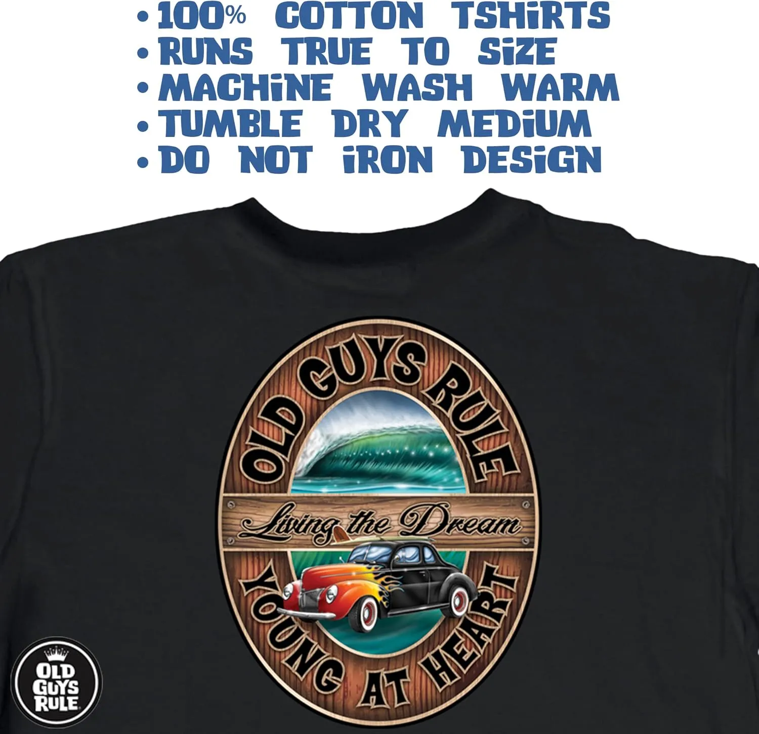 OLD GUYS RULE Men's Graphic T-Shirt, The Dream Funny Novelty Tee for Car Lovers, Motorheads, Hot Rods