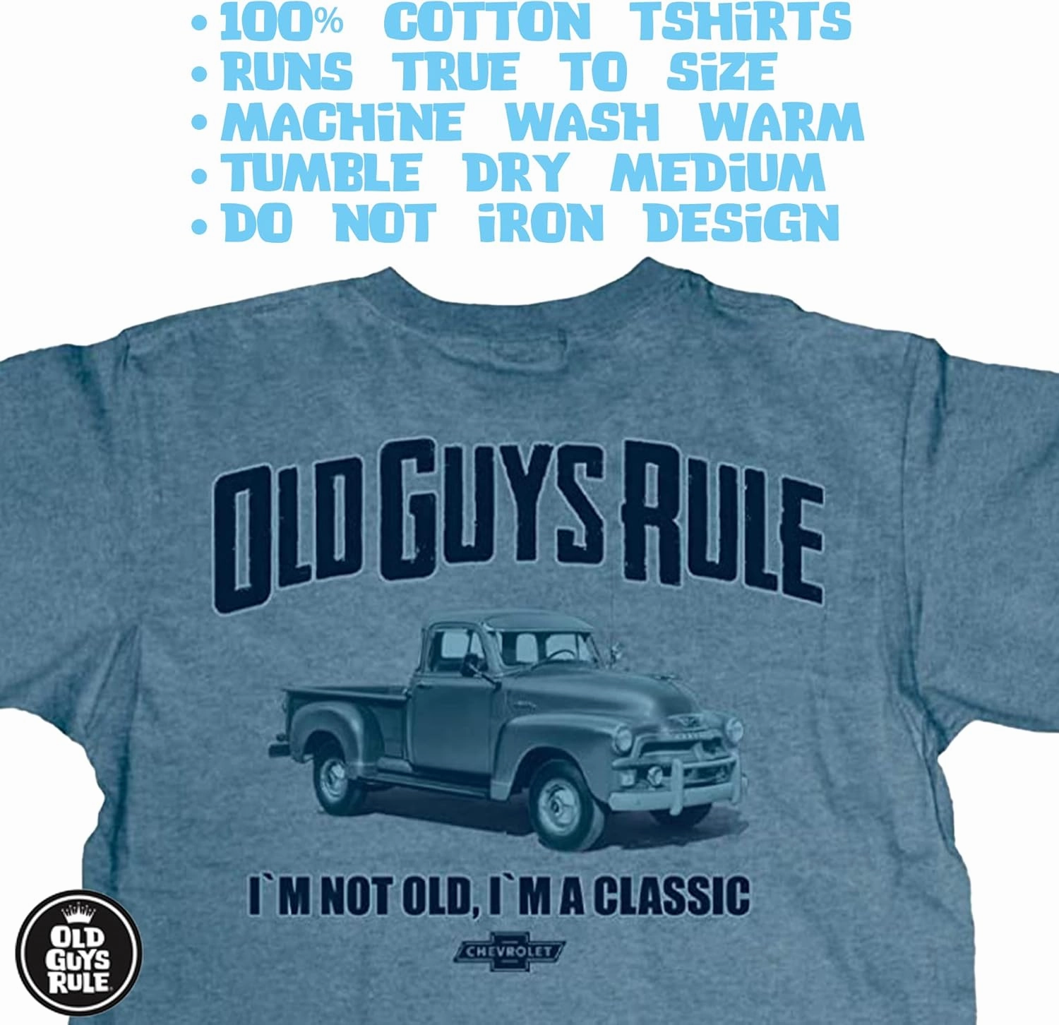 OLD GUYS RULE Men's Graphic T-Shirt, I'm A Classic Funny Novelty Tee for Vintage Car & Truck Enthusiast