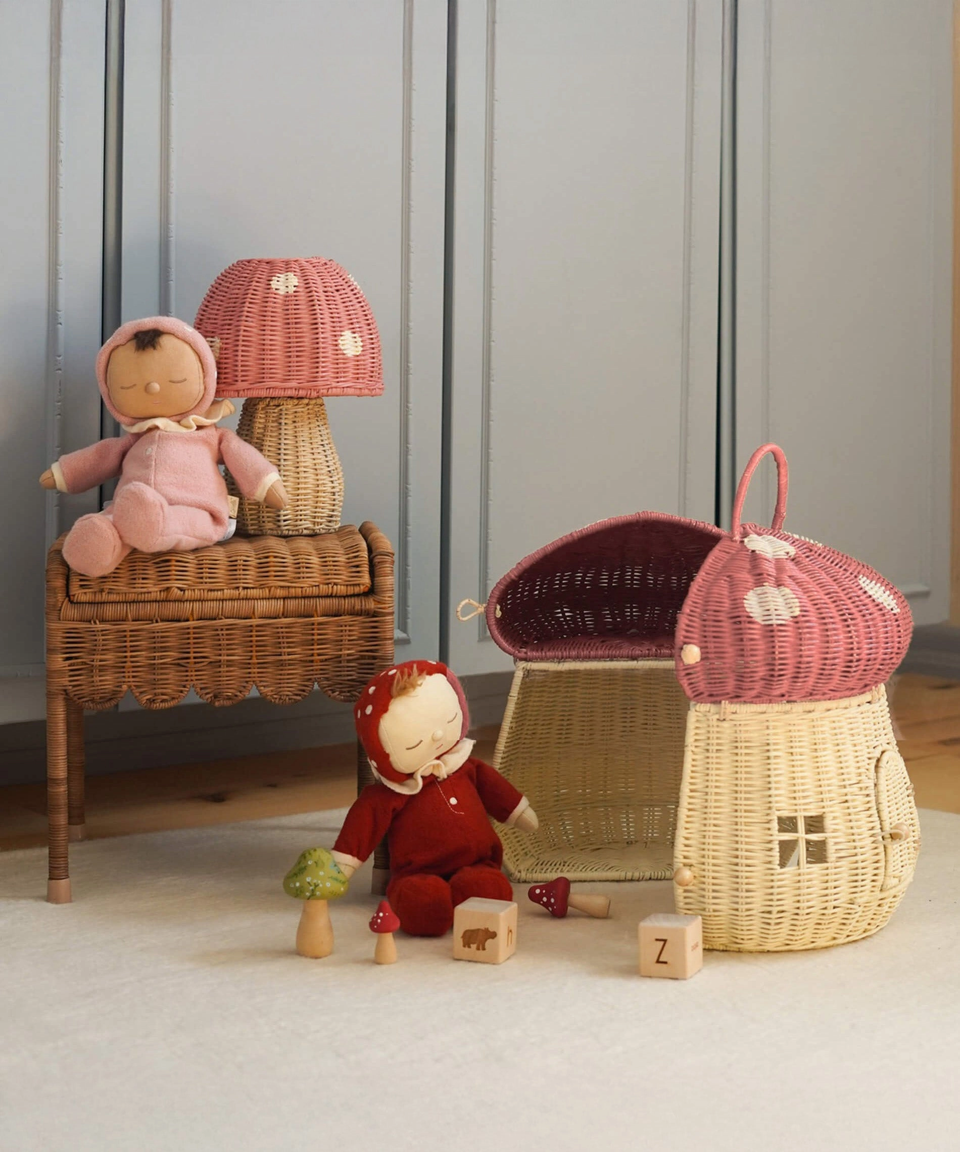 Olli Ella Mushroom Doll's House Basket