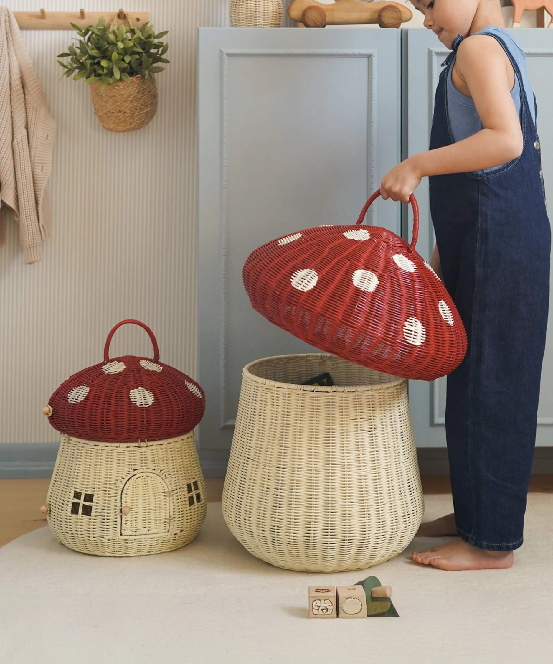 Olli Ella Mushroom Doll's House Basket