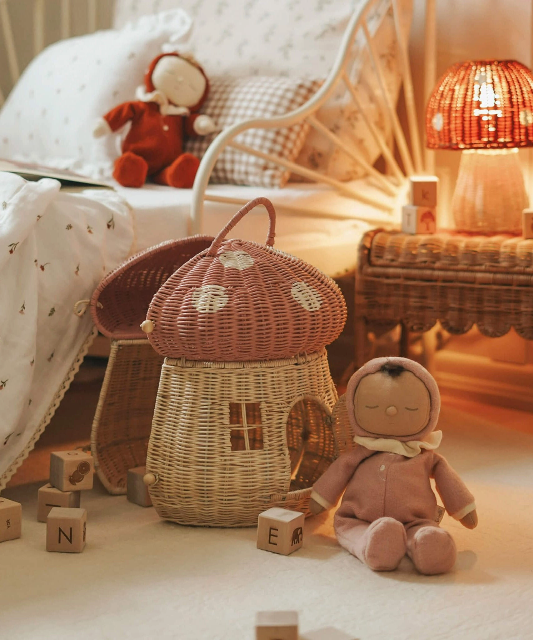 Olli Ella Mushroom Doll's House Basket