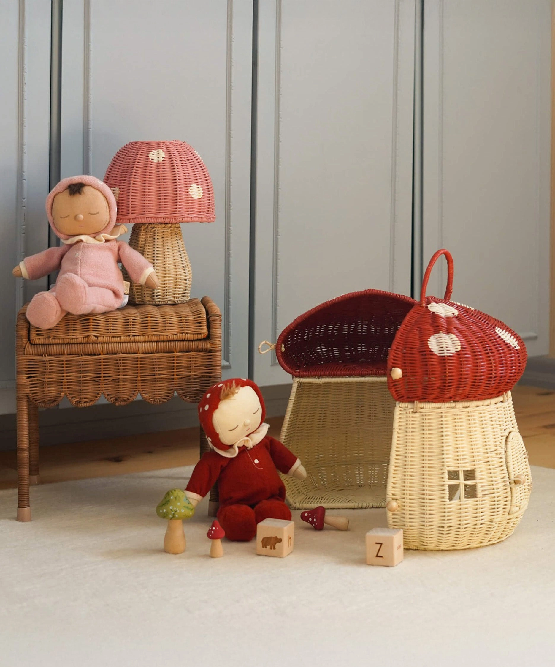 Olli Ella Mushroom Doll's House Basket
