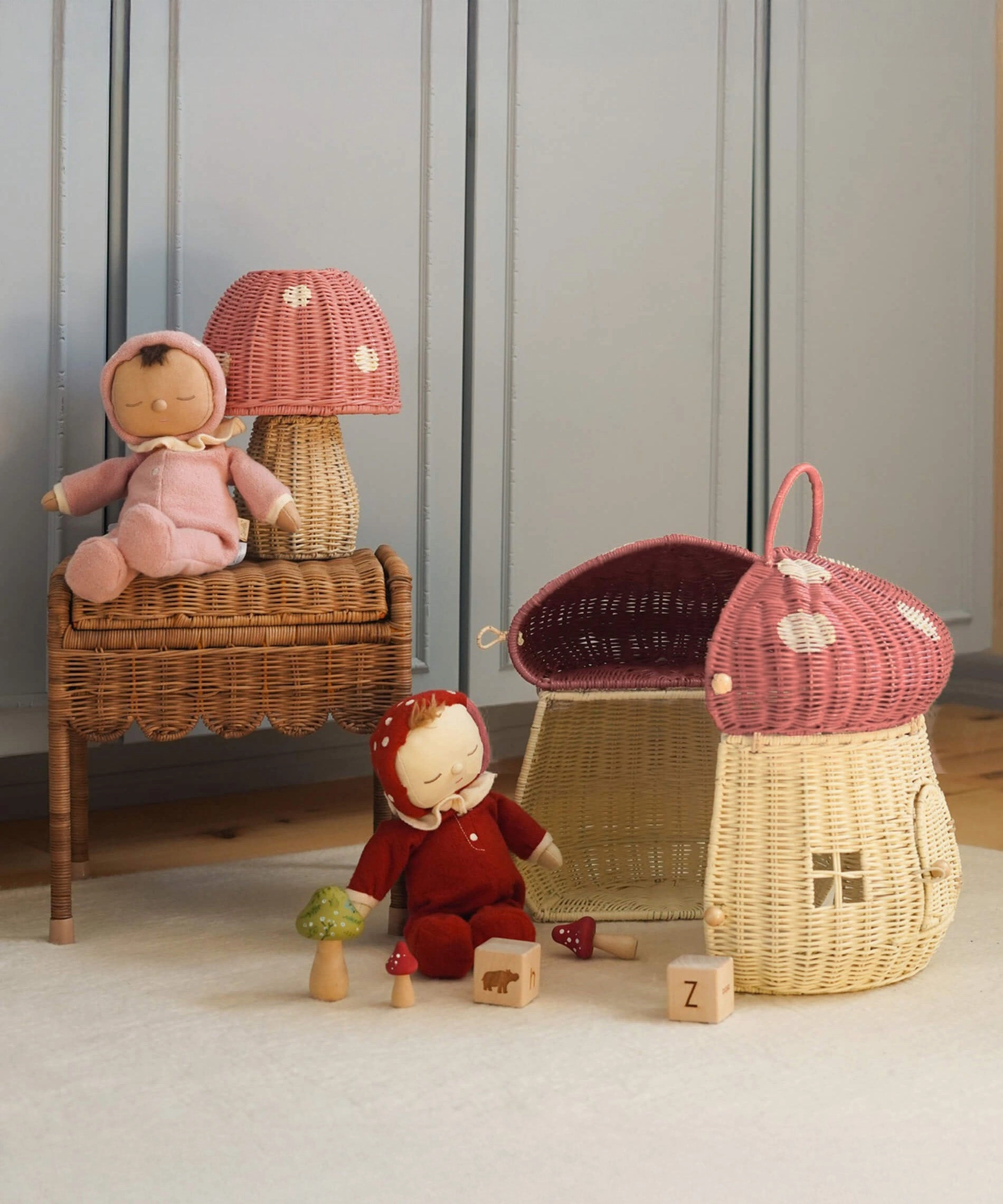 Olli Ella Mushroom Doll's House Basket