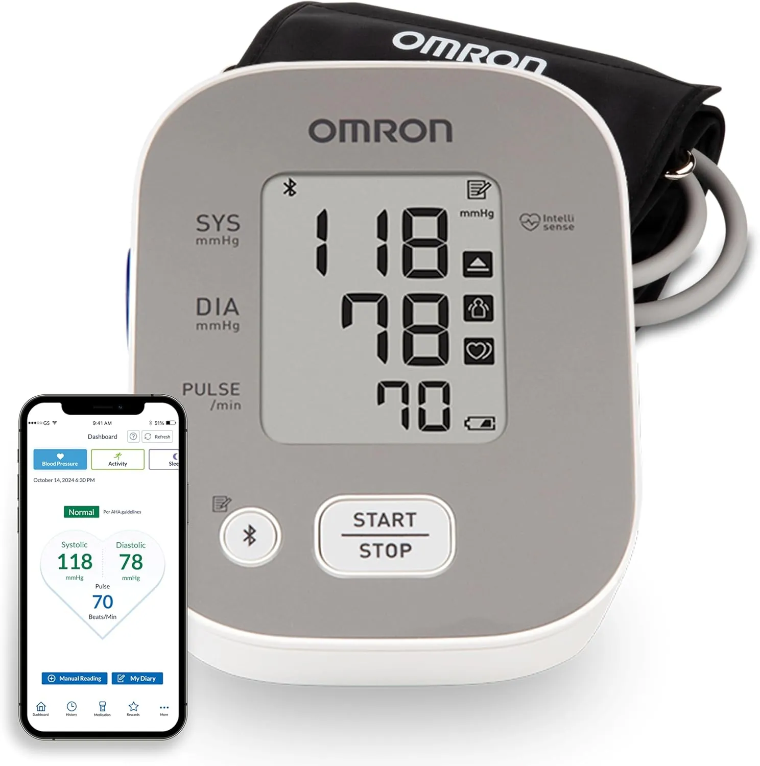 OMRON Bronze Upper Arm Blood Pressure Monitor, Clinically Validated, Medical Grade, FDA Cleared, FSA/HSA Eligible, Uses OMRON Connect App for Unlimited Free Measurements