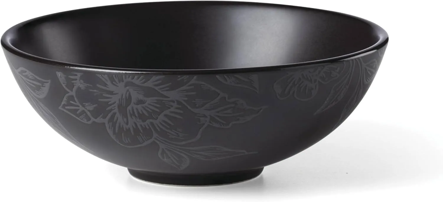 Oneida 897391 Roseto 12-Piece Dinnerware Set, Charcoal