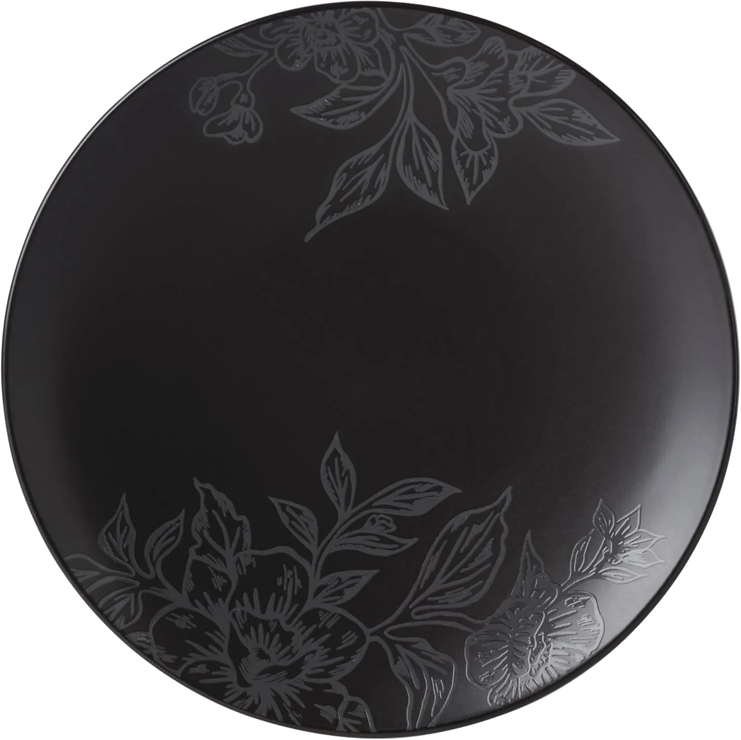 Oneida 897391 Roseto 12-Piece Dinnerware Set, Charcoal