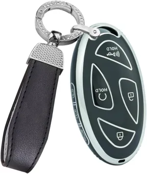 ontto Compatible with Hyundai 2023 Key Fob Protector Classy TPU Key Glove Car Key Case for Azera Grandeur GN7 Kona EV 2023 2024 Key Fob,Black