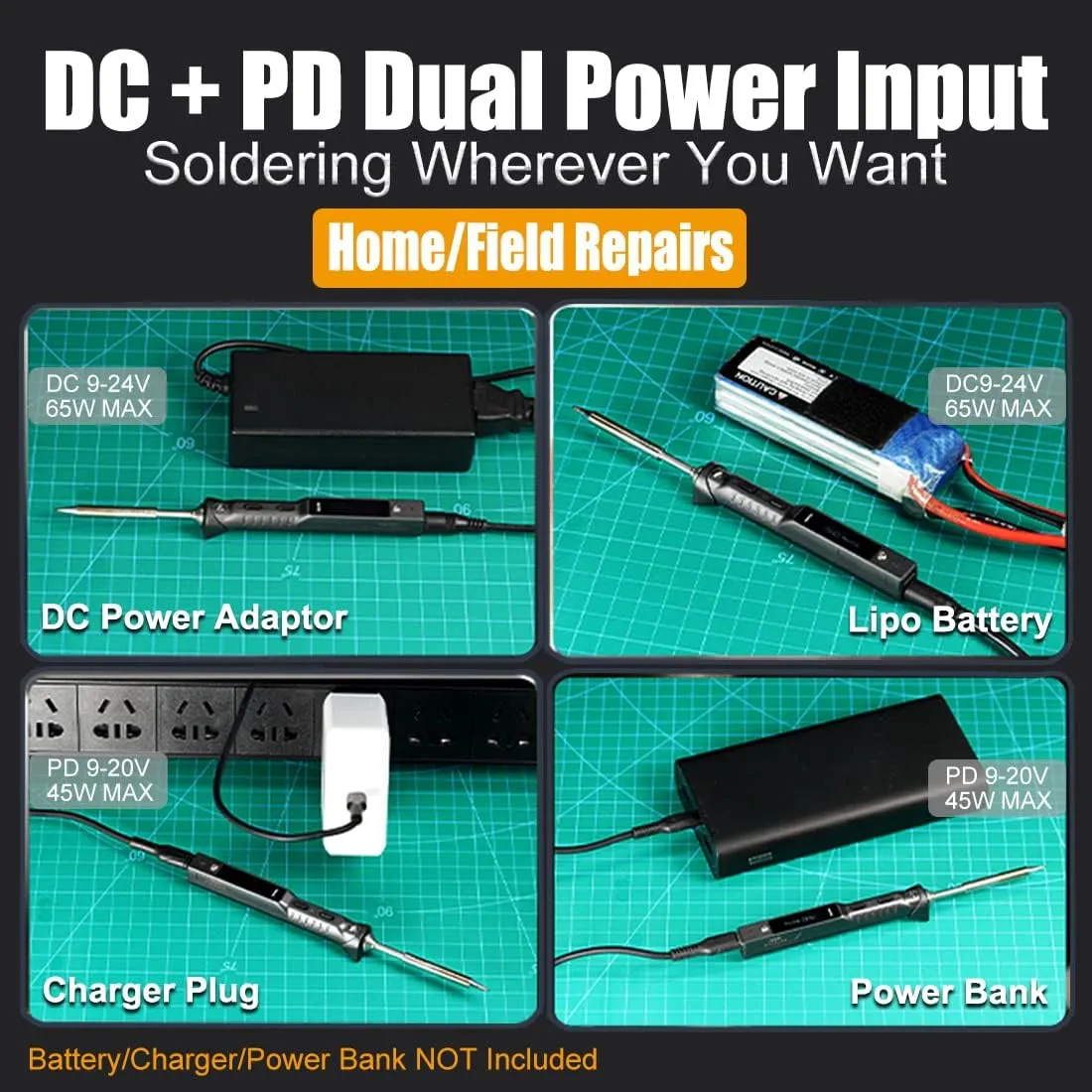 Original TS101 Soldering Pen Upgraded from TS100 DC 65W PD 45W Power Programmable Smart Mini Electric Portable Soldering Iron Station Kit with I Solder Tip USB Type C Cable